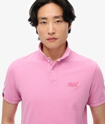 Superdry Vintage Destroy Polo Shirt - Fuchsia Pink