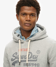 Superdry Vintage Logo Heritage Relaxed Hoodie - College Grey Marl