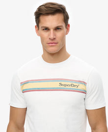 Superdry Venue Logo Stripe Relaxed T-Shirt - Optic