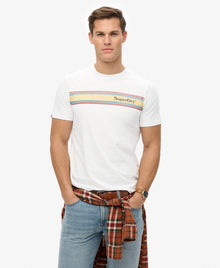 Superdry Venue Logo Stripe Relaxed T-Shirt - Optic