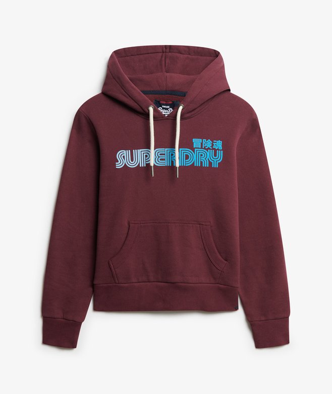 Superdry Unisex Faded Core Hoodie - Fig Purple
