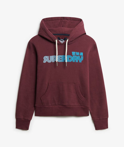 Superdry Unisex Faded Core Hoodie - Fig Purple