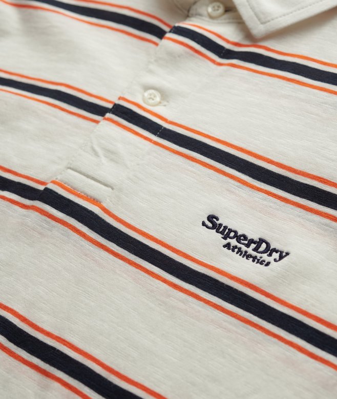 Superdry Lightweight Stripe Jersey Polo Shirt - Brilliant White