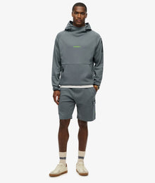 Superdry Tech Logo Loose Hoodie - Stormy Weather Blue