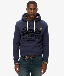Superdry Vintage Logo Tonal Relaxed Hoodie - Lauren Navy