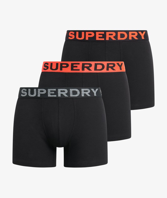 Superdry Boxer Shorts Triple Pack - Black/Orange