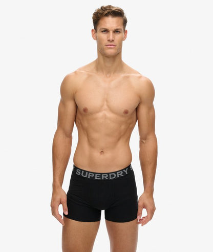 Superdry Boxer Shorts Triple Pack - Black/Orange