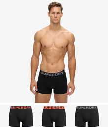 Superdry Boxer Shorts Triple Pack - Black/Orange