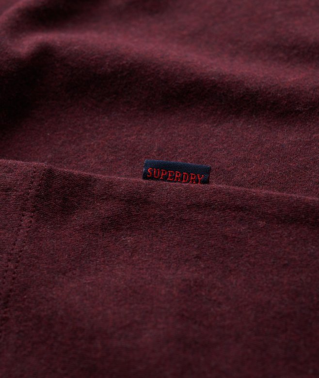 Superdry Cotton Essential Logo Embroidered T-Shirt - Tawny Port Marl/ Fluro Yellow