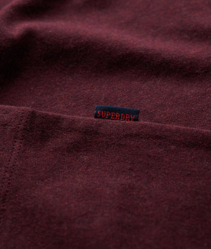 Superdry Cotton Essential Logo Embroidered T-Shirt - Tawny Port Marl/ Fluro Yellow