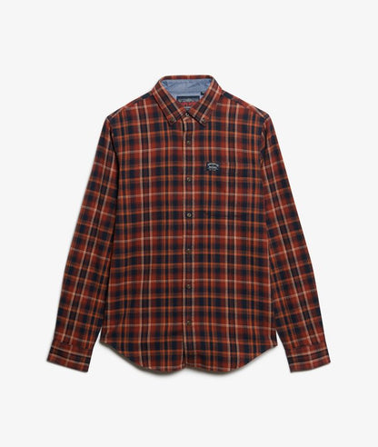 Superdry Long Sleeve Cotton Lumberjack Check Shirt - Logger Check Orange