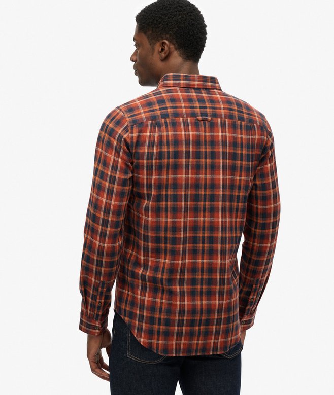 Superdry Long Sleeve Cotton Lumberjack Check Shirt - Logger Check Orange