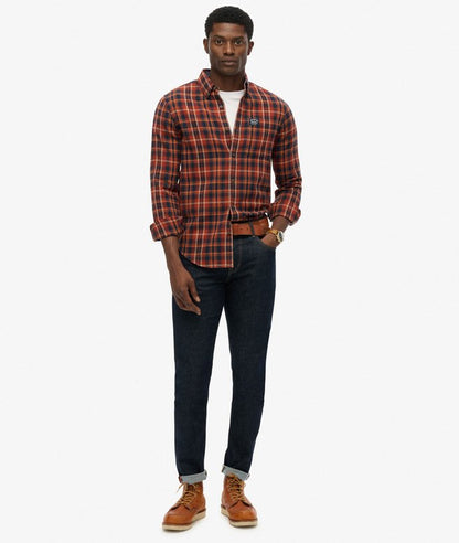 Superdry Long Sleeve Cotton Lumberjack Check Shirt - Logger Check Orange