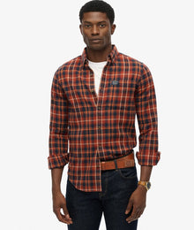 Superdry Long Sleeve Cotton Lumberjack Check Shirt - Logger Check Orange