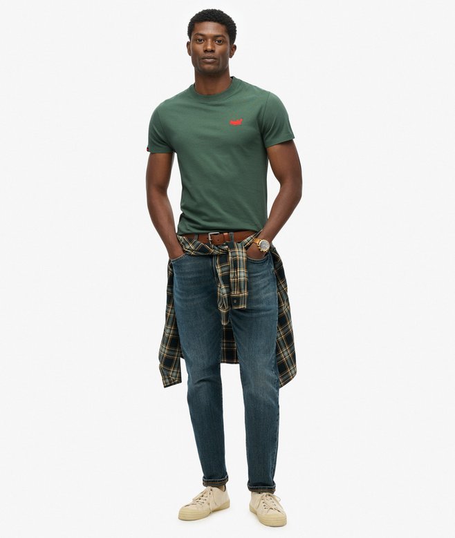 Superdry Cotton Essential Logo Embroidered T-Shirt - Laurel Khaki