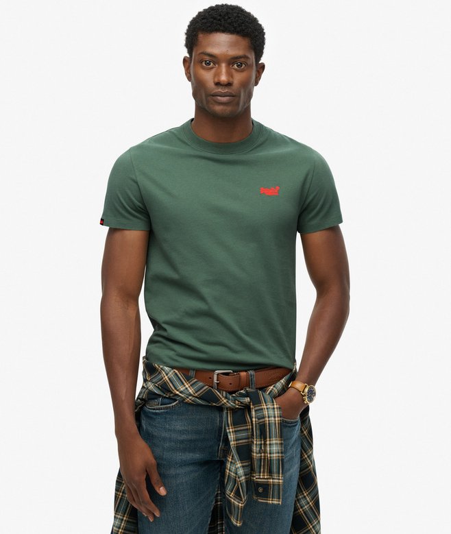 Superdry Cotton Essential Logo Embroidered T-Shirt - Laurel Khaki