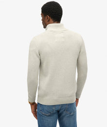 Superdry Cotton Half Zip Knit - Grey Marl