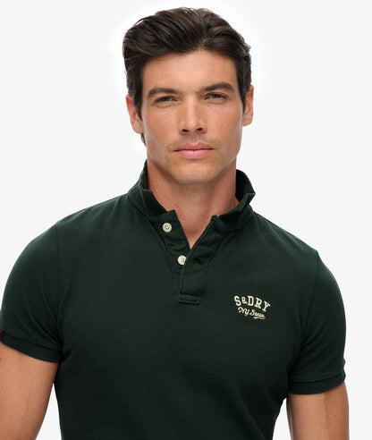 Superdry Vintage Athletic Embroidered Pol Shirt - Eagle Green