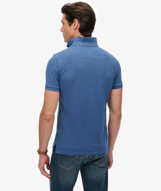 Superdry Vintage Athletic Embroidered Pol Shirt - Bay Blue