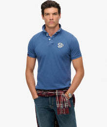 Superdry Vintage Athletic Embroidered Pol Shirt - Bay Blue