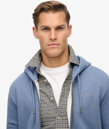 Superdry Essential Logo Full Zip Hoodie - Jeans Blue Marl