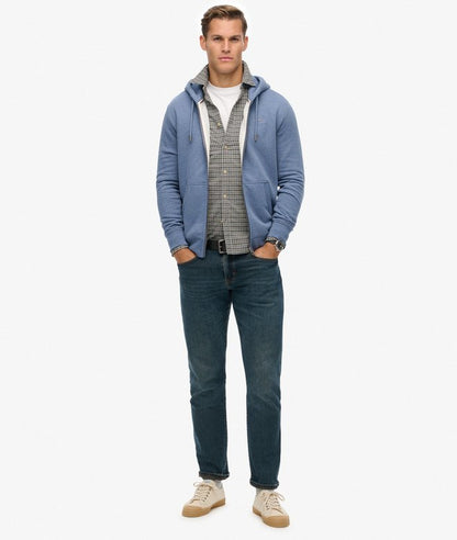 Superdry Essential Logo Full Zip Hoodie - Jeans Blue Marl