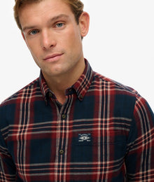 Superdry Long Sleeve Cotton Lumberjack Check Shirt - Michigan Check Navy