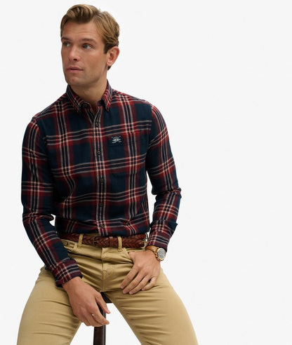Superdry Long Sleeve Cotton Lumberjack Check Shirt - Michigan Check Navy