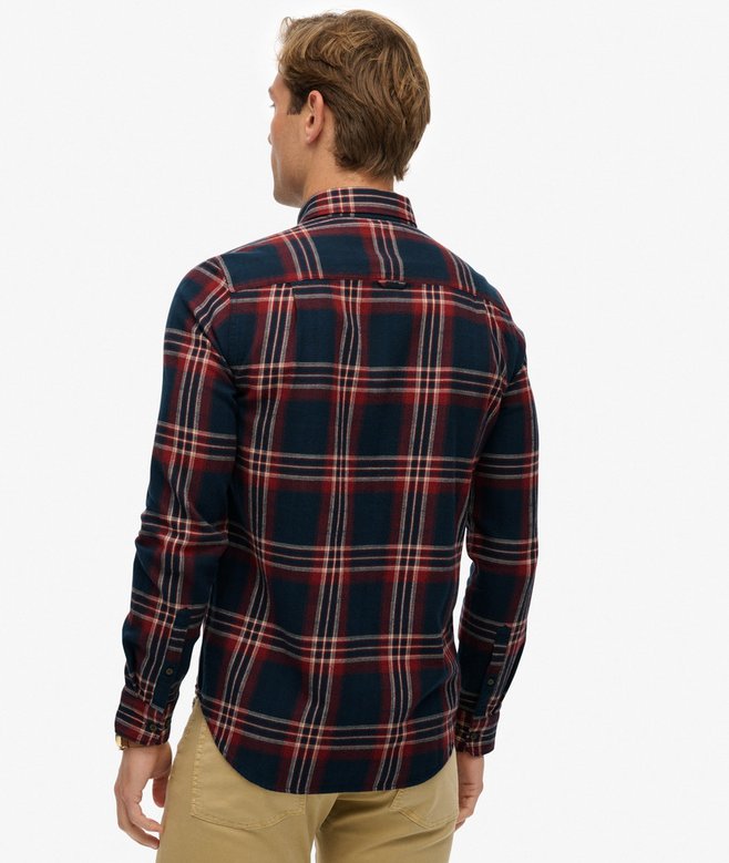 Superdry Long Sleeve Cotton Lumberjack Check Shirt - Michigan Check Navy