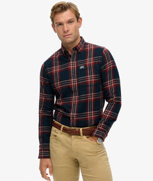 Superdry Long Sleeve Cotton Lumberjack Check Shirt - Michigan Check Navy