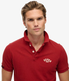 Superdry Vintage Athletic Embroidered Pol Shirt - Preppy Red