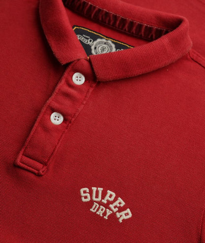 Superdry Vintage Athletic Embroidered Pol Shirt - Preppy Red