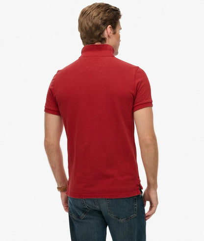 Superdry Vintage Athletic Embroidered Pol Shirt - Preppy Red
