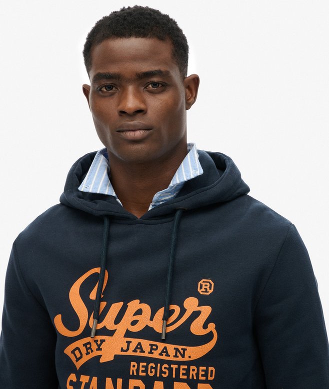Superdry Standard Script Hoodie - Eclipse Navy
