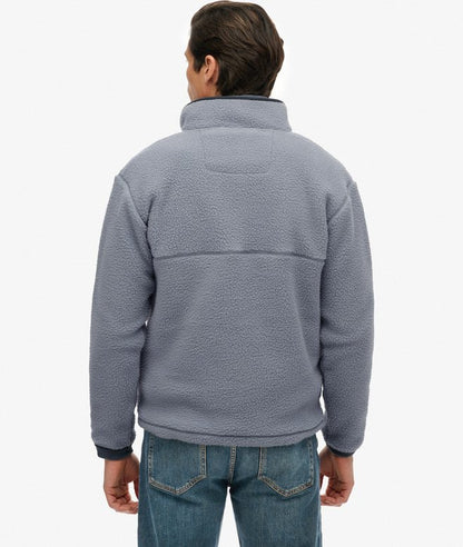 Superdry Fuji Fleece Half Zip Sweatshirt - Wash Denim Blue