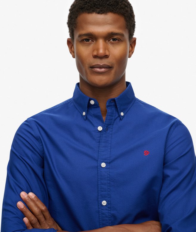 Superdry Classic Oxford Long Sleeve Shirt - Marine Navy