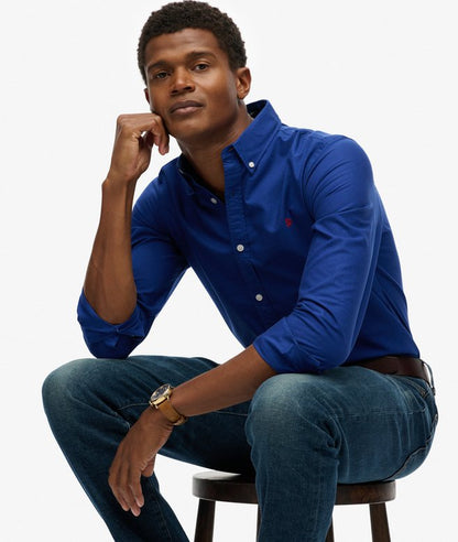 Superdry Classic Oxford Long Sleeve Shirt - Marine Navy