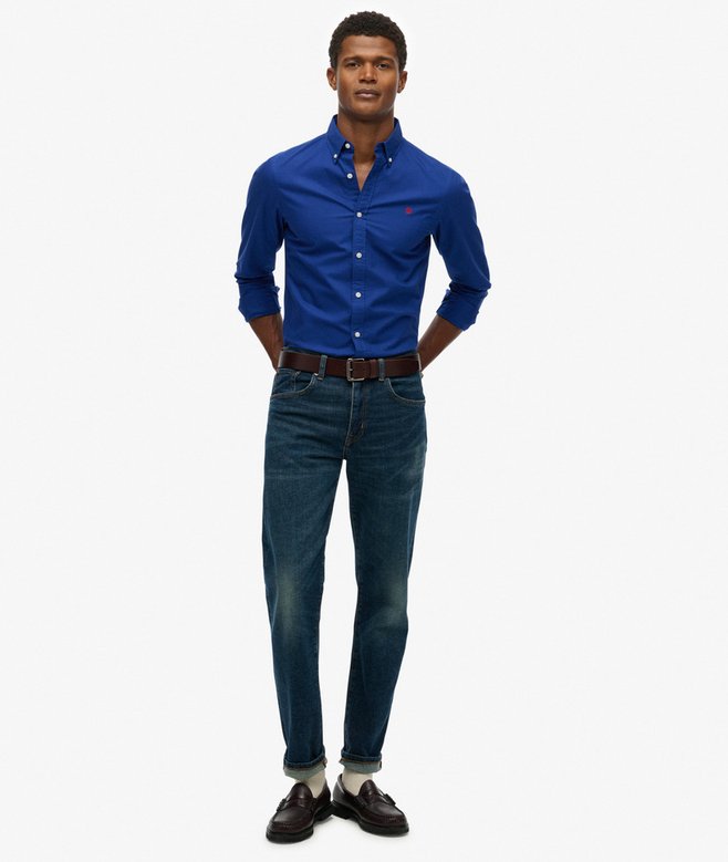 Superdry Classic Oxford Long Sleeve Shirt - Marine Navy