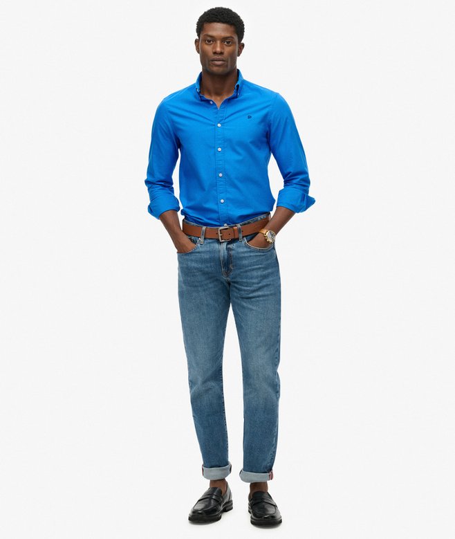 Superdry Classic Oxford Long Sleeve Shirt - French Blue