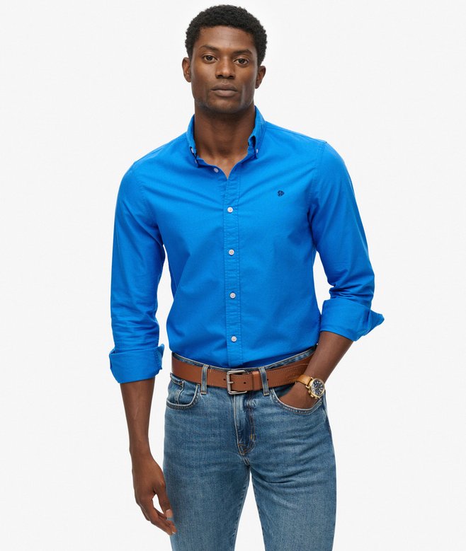 Superdry Classic Oxford Long Sleeve Shirt - French Blue