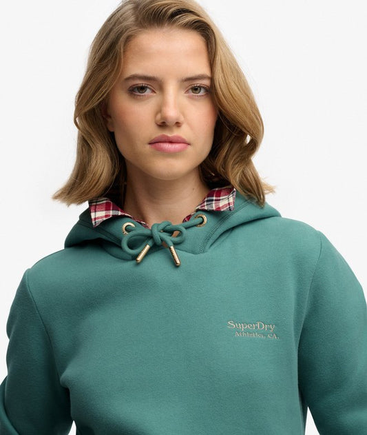 Ladies Superdry Essential Logo Hoodie - Oil Blue