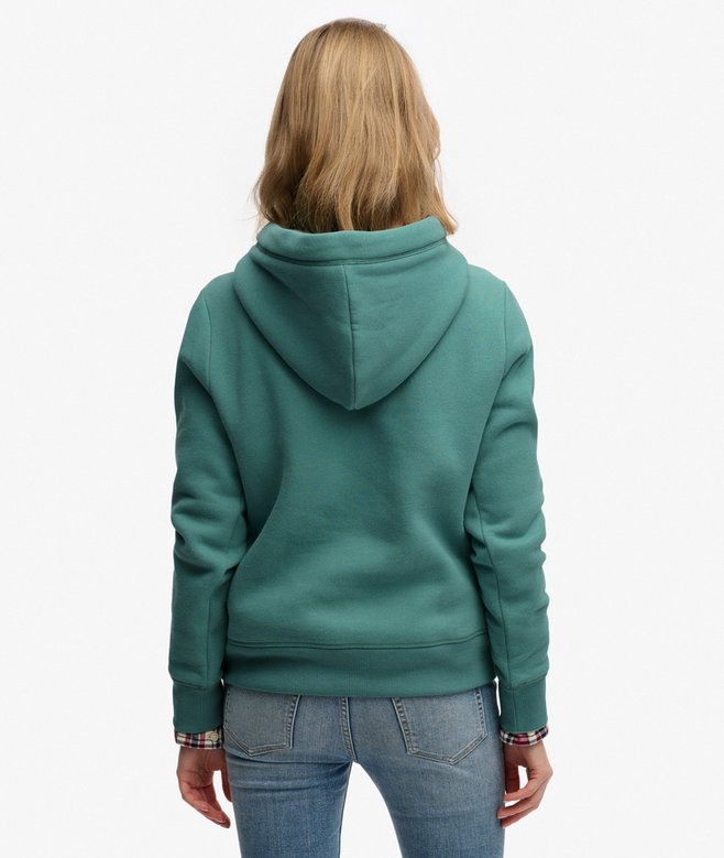 Ladies Superdry Essential Logo Hoodie - Oil Blue