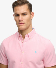 Superdry Preppy Oxford Short Sleeve Shirt - Cali Coral Chambray