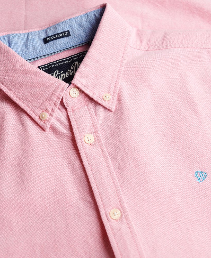 Superdry Preppy Oxford Short Sleeve Shirt - Cali Coral Chambray