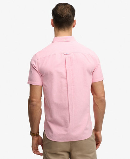 Superdry Preppy Oxford Short Sleeve Shirt - Cali Coral Chambray