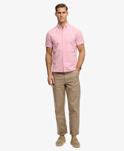 Superdry Preppy Oxford Short Sleeve Shirt - Cali Coral Chambray