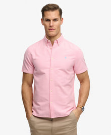 Superdry Preppy Oxford Short Sleeve Shirt - Cali Coral Chambray