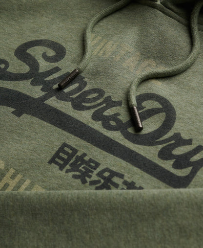 Superdry Vintage Logo Heritage Relaxed Hoodie - Thyme Green Marl