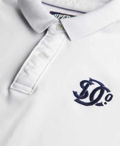 Superdry Pique Monogram Polo Shirt - Optic/Darkest Navy