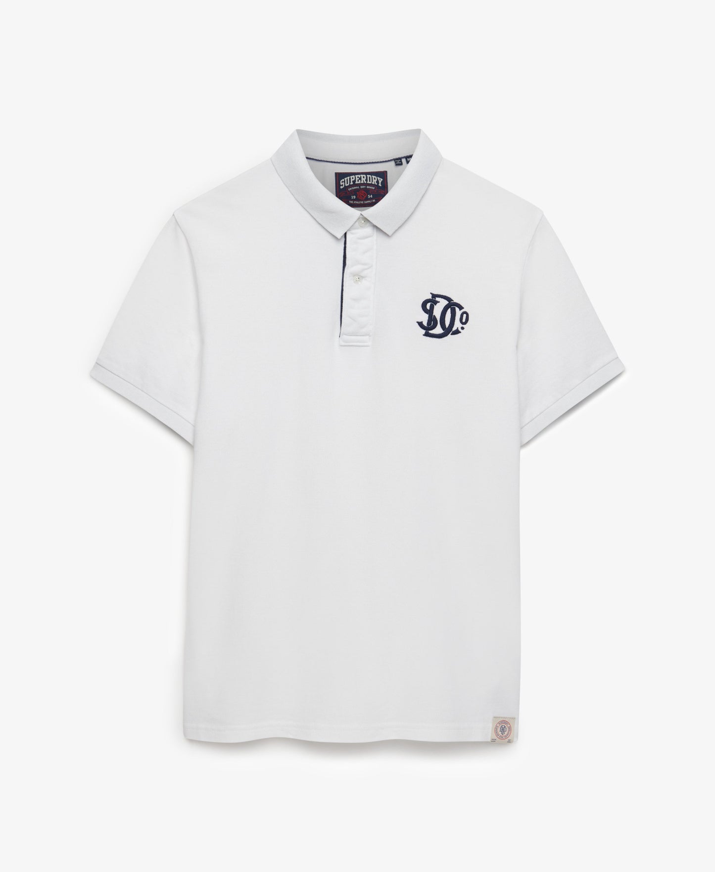 Superdry Pique Monogram Polo Shirt - Optic/Darkest Navy